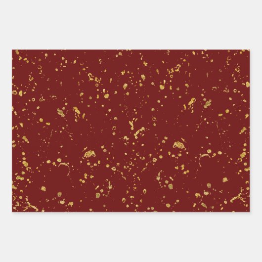 Elegant Gold Printed Splashes and Streaks Pattern Inpakpapier Vel (Voorkant)