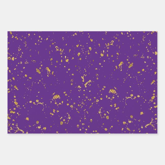 Elegant Gold Printed Splashes and Streaks Pattern Inpakpapier Vel (Voorkant)