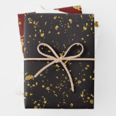 Elegant Gold Printed Splashes and Streaks Pattern Inpakpapier Vel (In situ)