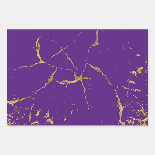 Elegant Gold Printed Splashes and Streaks Pattern Inpakpapier Vel (Voorkant 2)