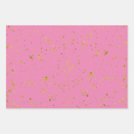 Elegant Gold Printed Splashes and Streaks Pattern Inpakpapier Vel