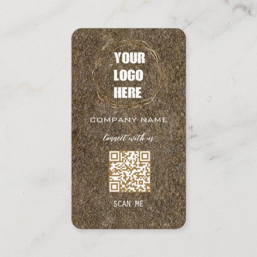 Elegant Gold Professional Design Moderne QR-code Visitekaartje (Voorkant)