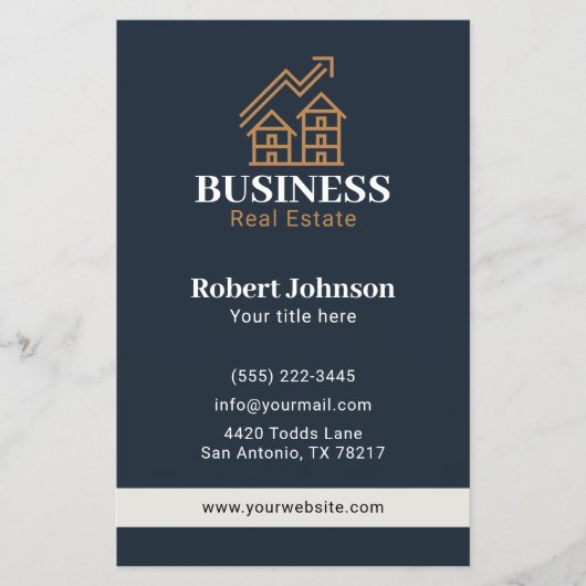 Elegant Gold Property Logo Vastgoed Flyer (Voorkant)