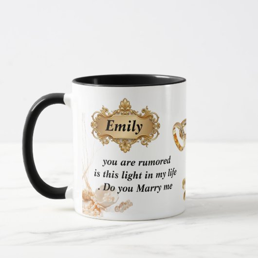 Elegant Gold Proposal Mug - "Will You Marry Me" Cu Mok (Links)