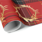 Elegant Gold & Pset-kerstpatronen Cadeaupapier (Rol Hoek)