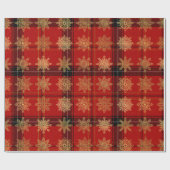 Elegant Gold & Pset-kerstsnowflake Patroon Cadeaupapier (Vlak)