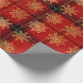 Elegant Gold & Pset-kerstsnowflake Patroon Cadeaupapier (Hoek)