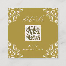 Elegant Gold QR Code Weddenschap Details