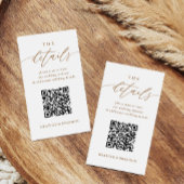 Elegant Gold QR Code Weddenschap Details Informatiekaartje