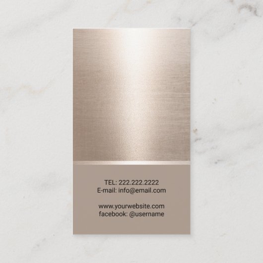 Elegant Gold Quill Pen Visitekaartje (Achterkant)