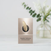 Elegant Gold Quill Pen Visitekaartje (Staand voorkant)