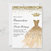 Elegant Gold Quinceanera Kaart (Voorkant)