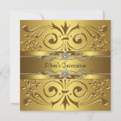 Elegant Gold Quinceanera Kaart (Voorkant)