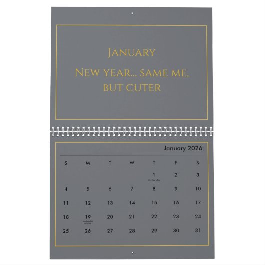 Elegant Gold Quote Calendar 2026 Kalender (Jan 2026)