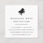 Elegant Gold Rain Piano Instructor Music Teacher Vierkante Visitekaartje (Achterkant)