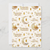 Elegant Gold Ramadan Mubarak Mosque Lanterns Feestdagenkaart (Achterkant)