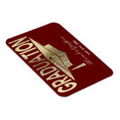 Elegant Gold Red bewaart de datum-Afstuderen Magneet (Rechterzijde)