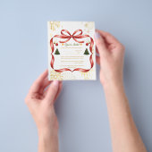  Elegant Gold & Red Christmas Party Invitation Flyer (Hand)