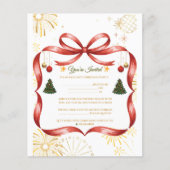 Elegant Gold & Red Christmas Party Invitation Flyer (Voorkant)
