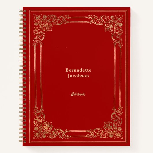 Elegant Gold Red Classic Notitieboek (Voorkant)