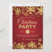 Elegant Gold & Red Corporate Holiday Party Kaart (Voorkant)