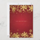 Elegant Gold & Red Corporate Holiday Party Kaart (Achterkant)