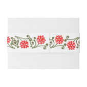 Elegant Gold Red Daisy Etching Border Band Uitnodigingen Wikkel (Achterkant Voorbeeld)