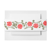 Elegant Gold Red Daisy Etching Border Band Uitnodigingen Wikkel (Voorkant Voorbeeld)