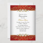 Elegant Gold Red  Glamor Quinceanera Kaart (Achterkant)