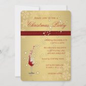 Elegant Gold Red Glass, kerst voor bedrijven Kaart (Voorkant)