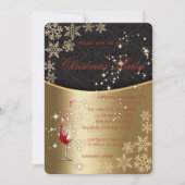 Elegant Gold Red Glass, kerst voor bedrijven Kaart (Voorkant)