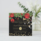 Elegant Gold Red Glitter-kerstfeestdag Kaart (Staand voorkant)
