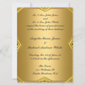 Elegant Gold Red Hearts Wedding Invitation Kaart (Achterkant)