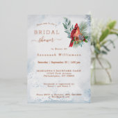 Elegant Gold Red Kardinaal kerstVrijgezellenfeest Folie Uitnodiging (Staand Voorkant)