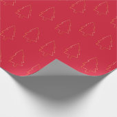 Elegant Gold Red Kerstboompapier voor het ompakken Cadeaupapier (Hoek)