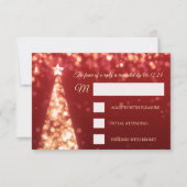 Elegant Gold Red Kerstbruiloft RSVP (Voorkant)