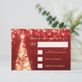 Elegant Gold Red Kerstbruiloft RSVP Kaartje (Staand voorkant)