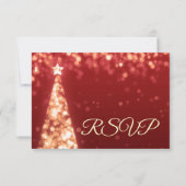 Elegant Gold Red Kerstbruiloft RSVP Kaartje (Achterkant)