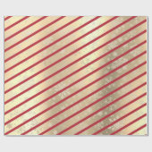 Elegant Gold Red Kerstmis Snowflake Patroon Cadeaupapier (Vlak)