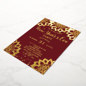 Elegant Gold Red Mandala nieuwjaarsfeest Folie Uitnodiging (Gedraaid)