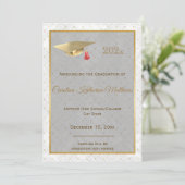 Elegant Gold Red Photo Pet Afstuderen Aankondiging (Staand voorkant)