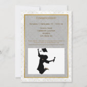 Elegant Gold Red Photo Pet Afstuderen Aankondiging (Achterkant)