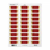 Elegant Gold Red Return Address Labels (Full Sheet)