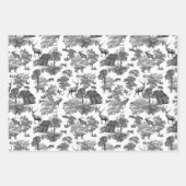 Elegant  Gold Red Toile Deer Fox Woodland Inpakpapier Vel (Voorkant 3)