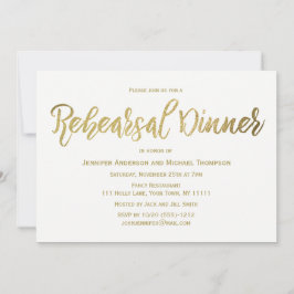 Elegant Gold Rehearsal Dinner Kaart