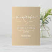 Elegant Gold Rehearsal Dinner Kaart (Staand voorkant)