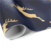 Elegant Gold Reindekerst Cadeaupapier (Rol Hoek)