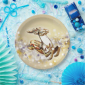 Elegant Gold Reindekerst Papieren Bordje (Feest)