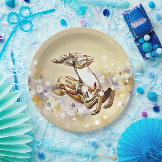 Elegant Gold Reindekerst Papieren Bordje (Feest)