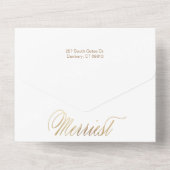 Elegant Gold Rejoice Calligraphy Script Photo All In One Uitnodiging (Achterkant)